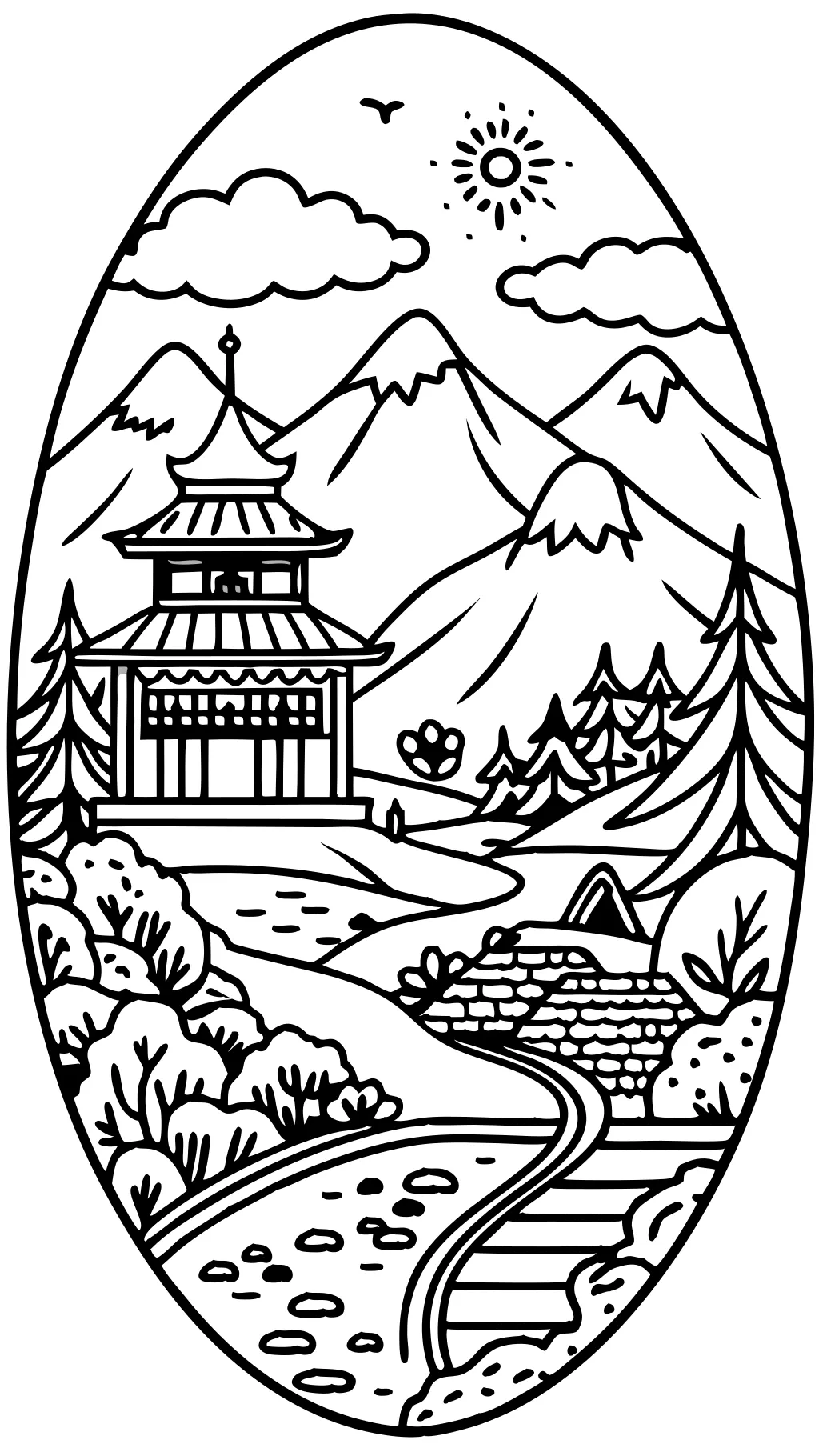 scenic coloring pages